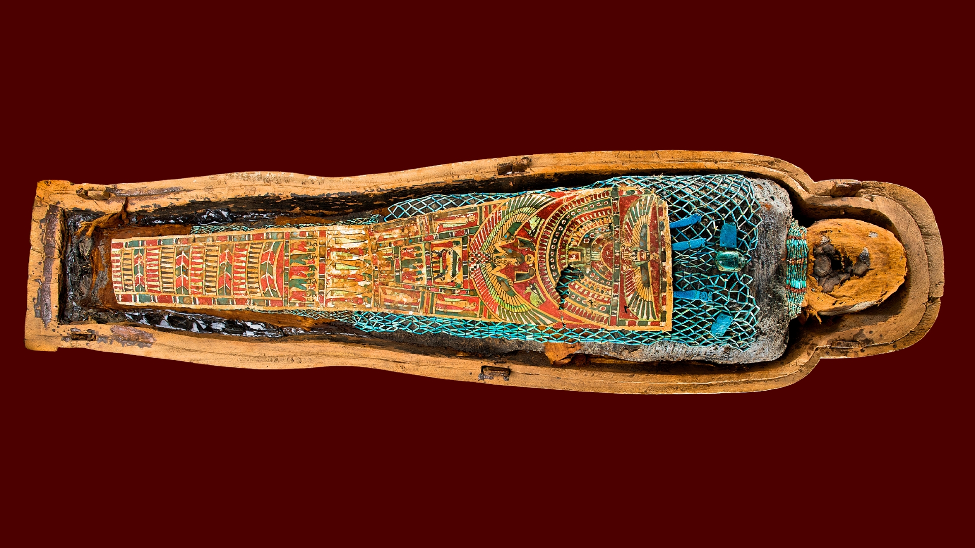 Image of sarcophagus from Mummies of the World: Exhibition featured at the Discovery Center of Idaho.